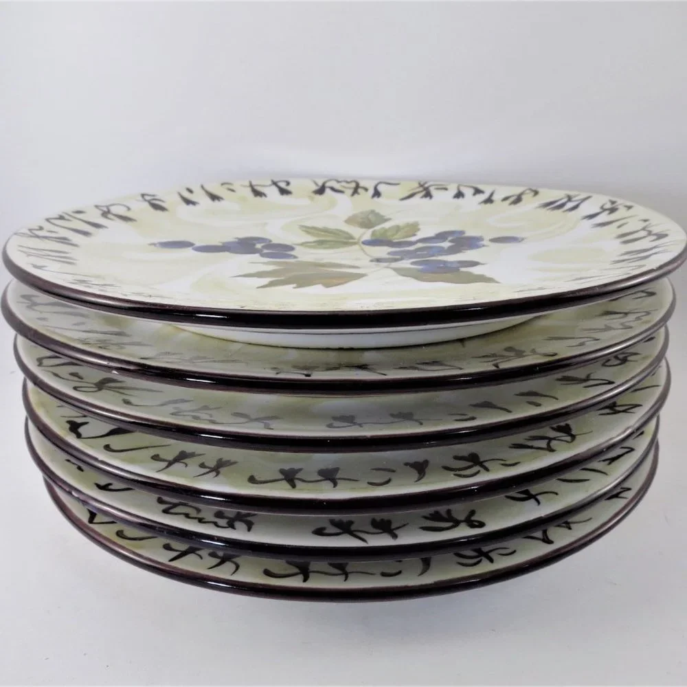 Salad Luncheon Plates Set of 6 by Tracy Porter Hand Painted - Picture 2 of 5
